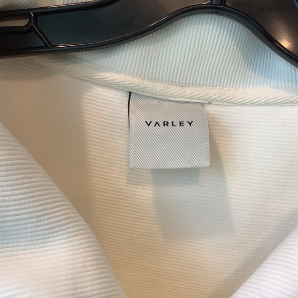 Varley Vine Ribbed Stretch-cotton Half-zip Sweatshirt Ivory Size XS - Picture 7 of 8